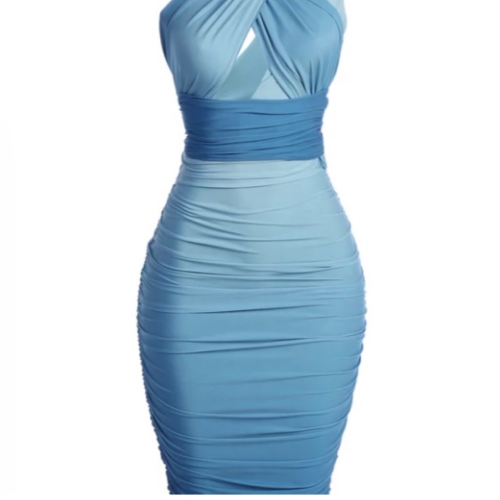 Blue Jluxlabel dress that can be worn 5 different ways. only worn once; like new